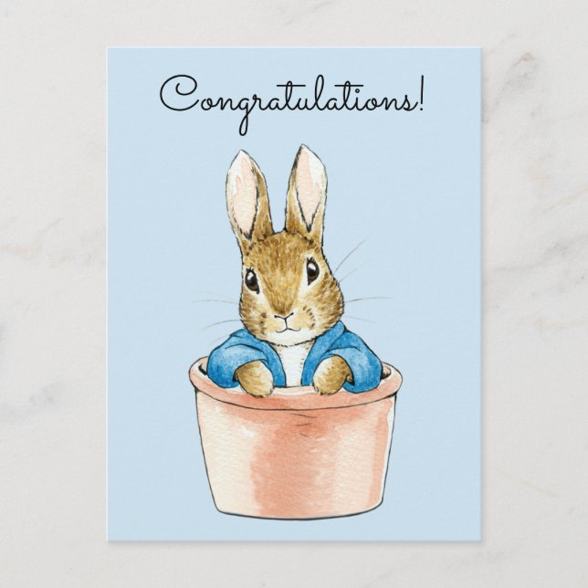 Postal Conejo clásico de Pascua Felicidades (Anverso)