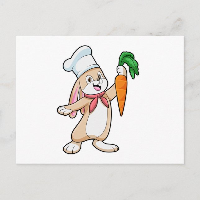 Postal Conejo como Cocinar con zanahoria (Anverso)