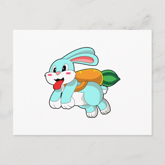 Postal Conejo con Zanahoria como Cohete (Anverso)