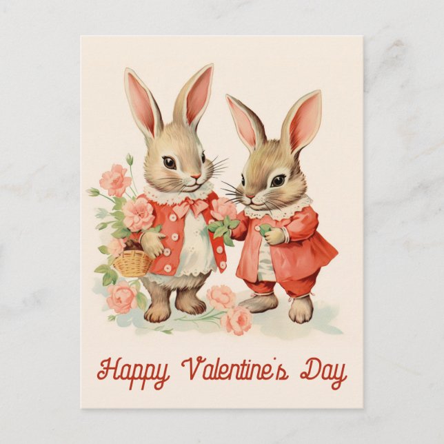 Postal Conejo conejo conejo conejito día de San Valentín (Anverso)
