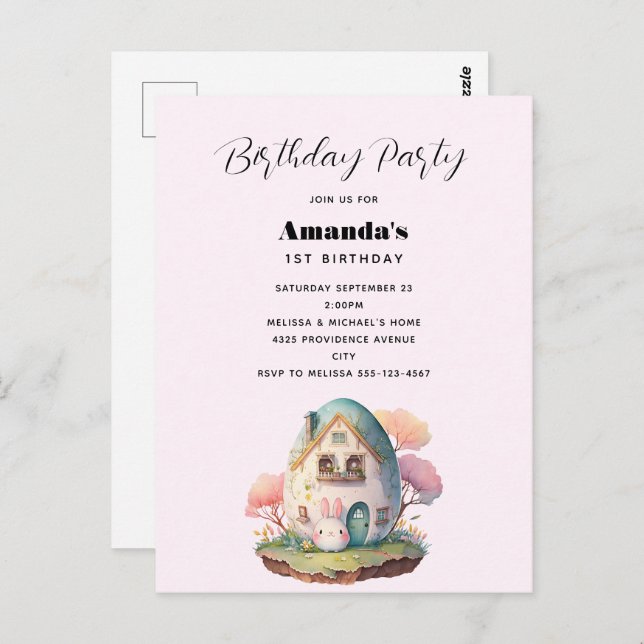 Postal Conejo conejo conejo conejo japonés estilo kawaii (Anverso / Reverso)