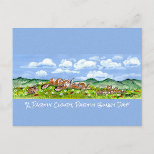 Postal Conejo Conejo Conejo Mirando Nubes Divertidas Wate