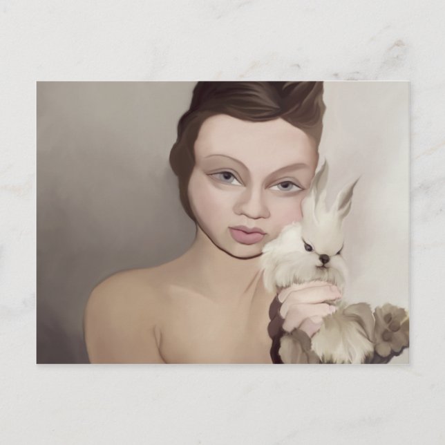 Postal conejo de cebos (Anverso)