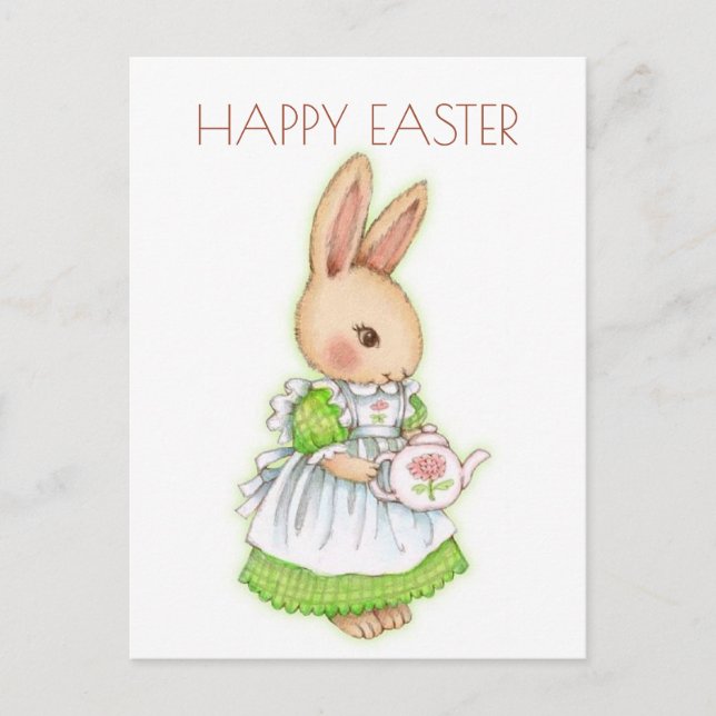 Postal Conejo de conejito de Pascua (Anverso)