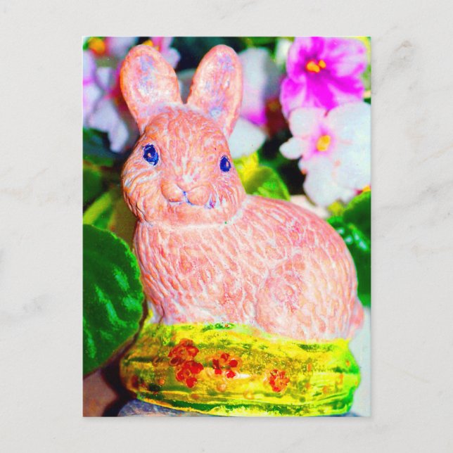 Postal Conejo de conejo de conejito kitschy (Anverso)