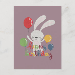Postal Conejo de Cumpleaños Juego de Palabras: Feliz Cump