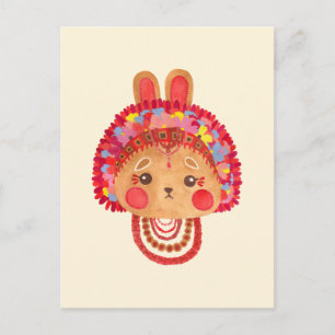 Postal Conejo de la Corona de Flores