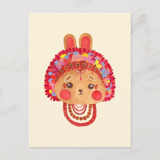 Postal Conejo de la Corona de Flores (Anverso)