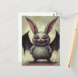 Postal Conejo de Murciélago Vampiro Terrorífico