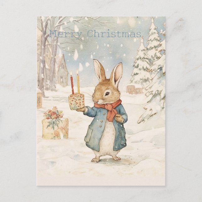Postal Conejo de Navidad Peter (Anverso)