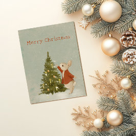 Postal Conejo de Navidad Peter Vintage