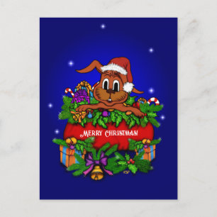 Postal Conejo de navidades