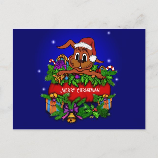 Postal Conejo de navidades (Anverso)