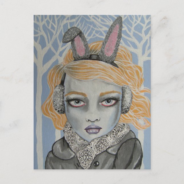 Postal Conejo de nieve (Anverso)