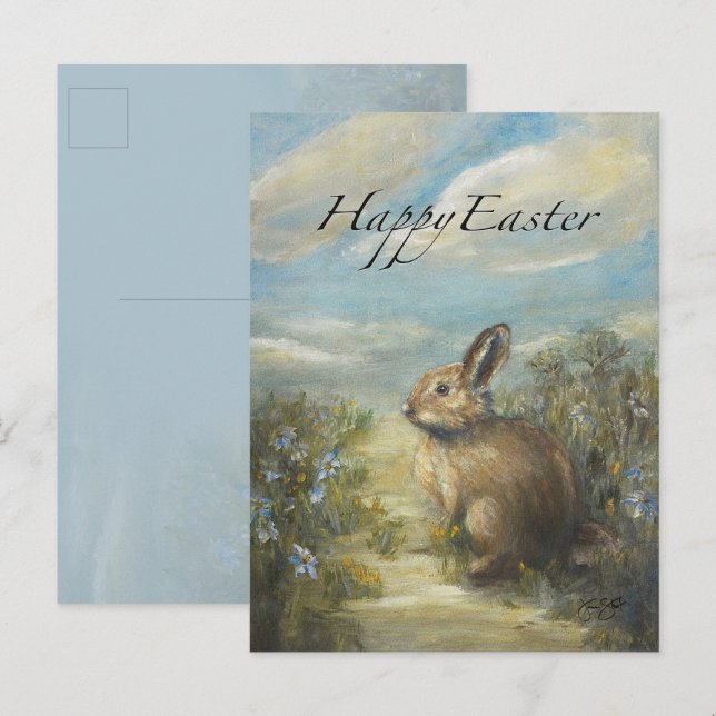 Postal Conejo de Pascua (Anverso / Reverso)