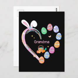 Postal Conejo de Pascua Corazón Huevo Huevo de Pascua Nom