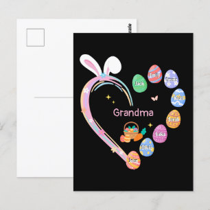 Postal Conejo de Pascua Corazón Huevo Huevo de Pascua Nom