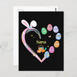 Postal Conejo de Pascua Corazón Huevo Huevo de Pascua Nom