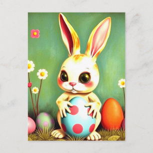 Postal Conejo de Pascua de Estilo Retro