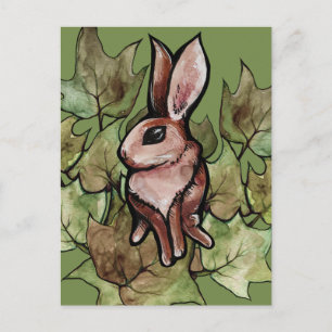 Postal Conejo de Pascua Naturaleza Hiedra                