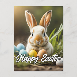 Postal Conejo de Pascua Pequeño y Esponjoso