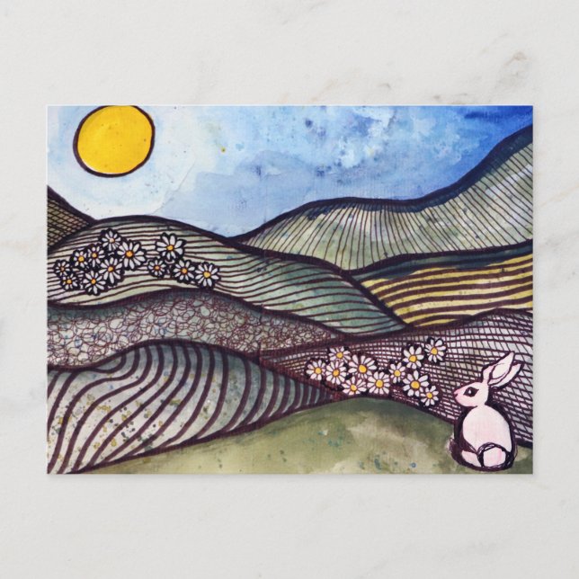 Postal Conejo de Pascua Primavera (Anverso)
