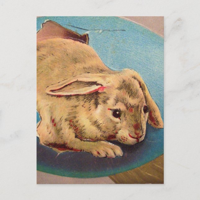 Postal Conejo de Pascua vintage (Anverso)