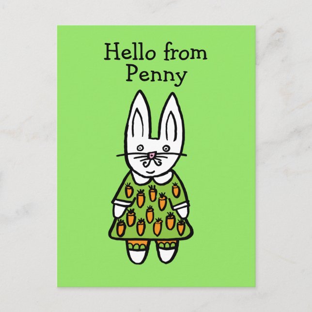 Postal Conejo de Penny personalizado (Anverso)