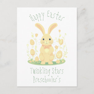 Postal Conejo De Semana Santa Y Huevos De Oro Preescolar