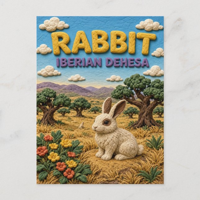Postal Conejo Dehesa Ibérica Moderna KlayKoo (Anverso)