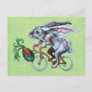 Postal Conejo En Bicicleta