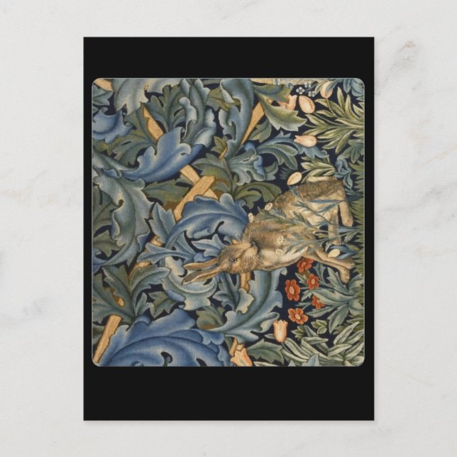 Postal Conejo en bosque de William Morris, (Anverso)