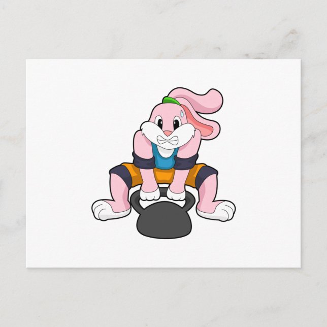 Postal Conejo en puesta en forma con Dumbbell.PNG (Anverso)