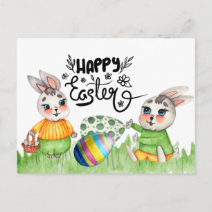 Postal Conejo Feliz de Pascua