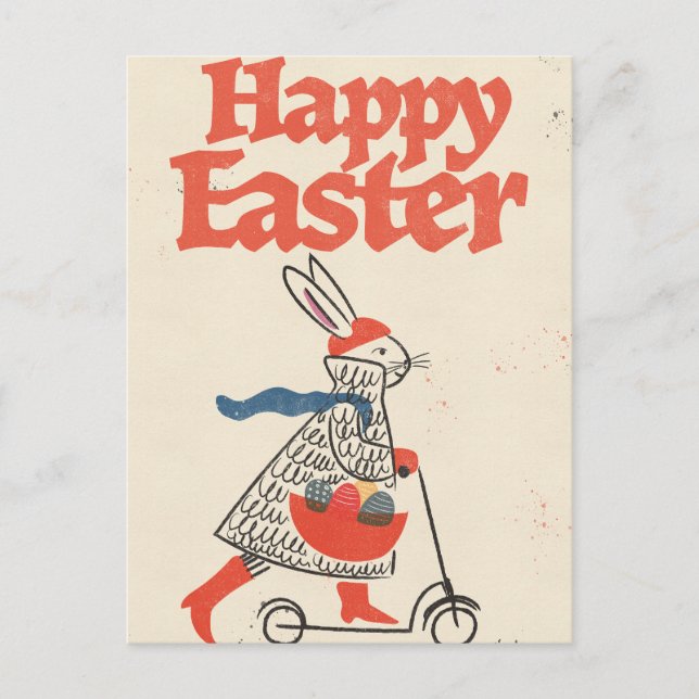 Postal Conejo Feliz de Pascua (Anverso)