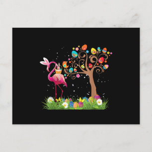 Postal Conejo Flamingo Pascua 2021   Adorables Amantes de