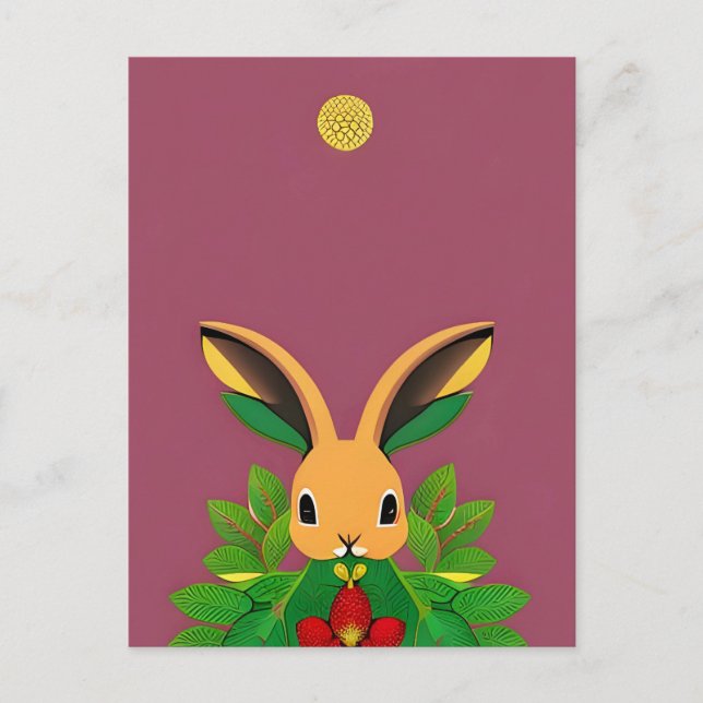 Postal Conejo, Fresas, Mandala, Posttravesía (Anverso)