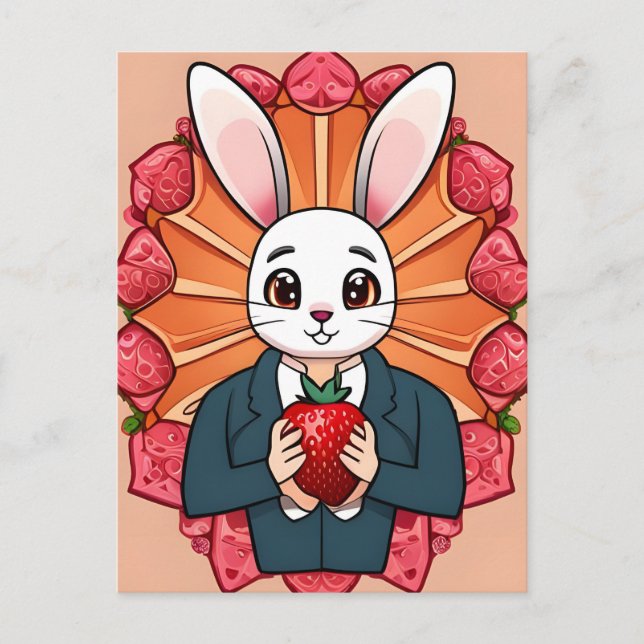 Postal Conejo, Fresas, Mandala, Posttravesía (Anverso)