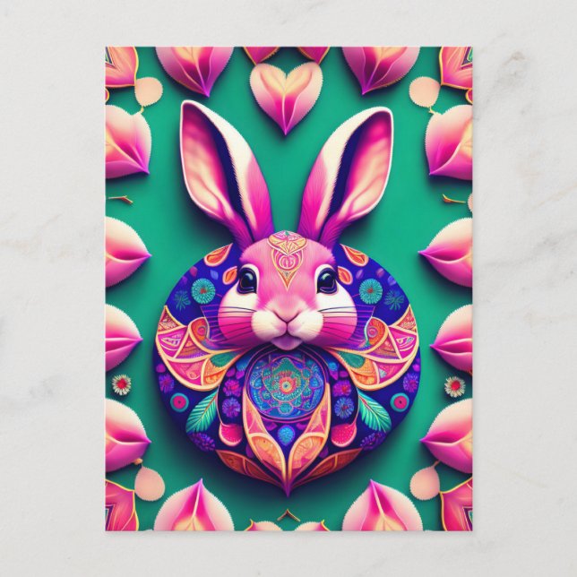 Postal Conejo, Fresas, Mandala, Posttravesía (Anverso)