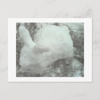 Postal ¡Conejo hecho de nieve!
