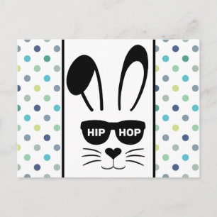 Postal Conejo Hop de Hip Hop de Pascua