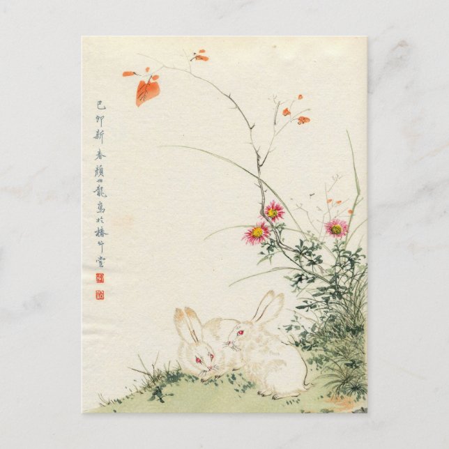 Postal Conejo japonés (Anverso)