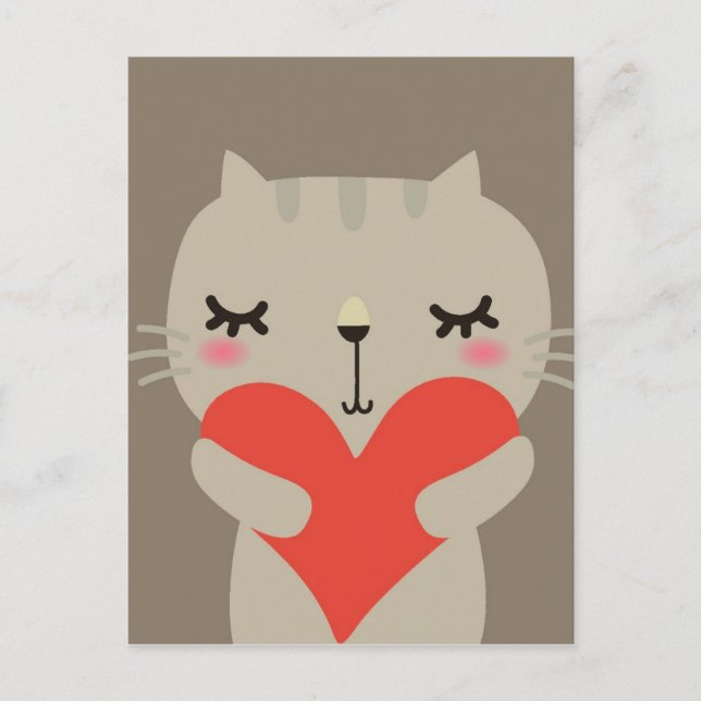 Postal Conejo lindo con amor (Anverso)