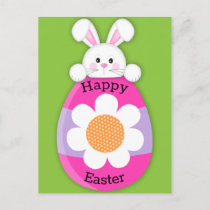 Postal Conejo lindo Feliz Pascua