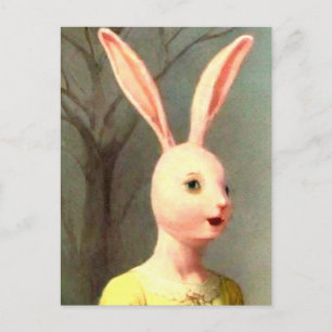 Postal Conejo misterioso de chica