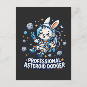 Postal Conejo Profesional que Esquiva Asteroides