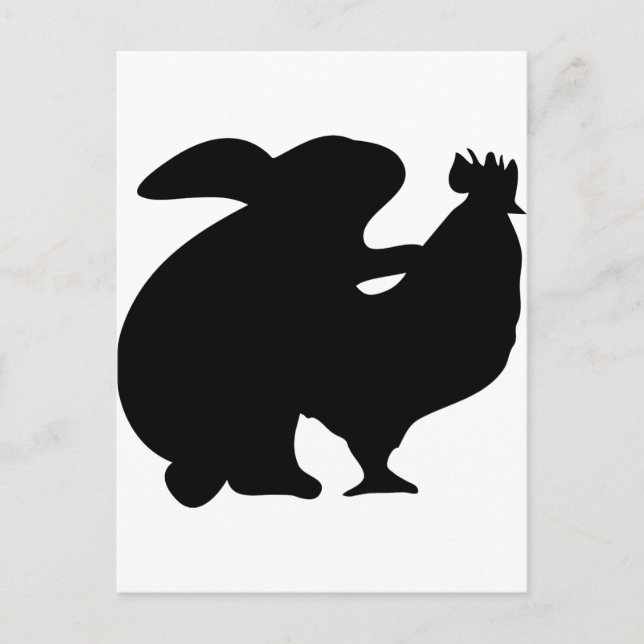 Postal Conejo y pollo (Anverso)