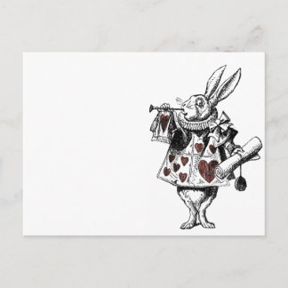 Postal Conejos blancos del corazón - Alicia en el país de