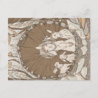 Postal Conejos de conejito retro vintage