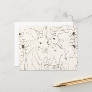 Postal Conejos de conejo de conejitos de bebé